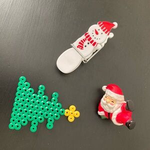 Refrigerator magnets, Tree, Santa, and snowman